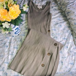 Green body con dress